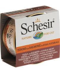 Conserve pour chat Schesir - Thon et saumon en sauce naturelle - Boutique Le Jardin Des Animaux -conserve pour chatBoutique Le Jardin Des Animauxc-15619